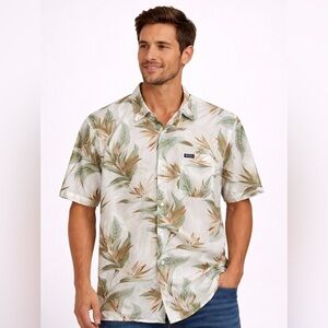 BALI Tropical Hawaiian Shirt Men’s M 100% Viscose Floral(A431)